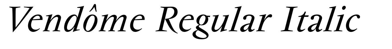 Vendôme Regular Italic